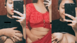 Sexy Indian GF’s Pink Saree Finger Ecstasy