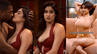 Sexy Actress Janhvi Kapoor Erotic Kissing Boob Bounce AI Fantasy