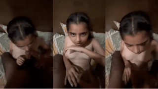 Petite Cute Indian Girl Blowjob Cum Action
