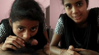 Sexy Tamil Girl’s Recorded Blowjob Drama Rush