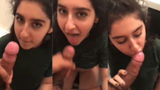 Girl Bathroom Blowjob Then Standing Doggy Fuck