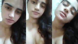 Sexy Indian Girl Naked Presses Her Big Boobies Making Slutty Faces