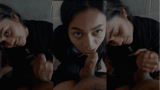 Horny Girl Eyes Rolled Back Knees Steamy Blowjob