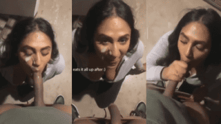 Slutty NRI Brown Girl Obsessed with BBC Gives Hardcore Deep Throat in College Alley