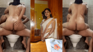 Innocent Looking South Indian Woman Rides Playboy On The Toilet Seat