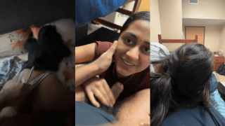 Dick-Hungry College Slut Blows Her Dorm-Mate Continuously Then Gets Her Panties Yanked In Doggy