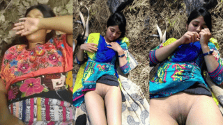 Jungle Creampie Shame — Desi Girl Covers Her Face While Her Hairy Pussy Drips His Load On Camera