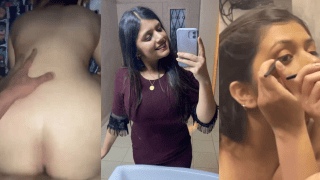 Milky White Submissive GF Sucks, Takes Dark Doggy On That Juicy Ass, Then Sends A Mirror Tease