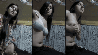 Obedient Girl Dirty Talk & Strips On Live Call, Presses Her Tits And Makes The Sounds She Is Told