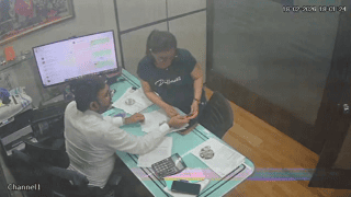 CCTV Catches Young Secretary Making Out & Cuddling With Her Old Boss After Working Hours