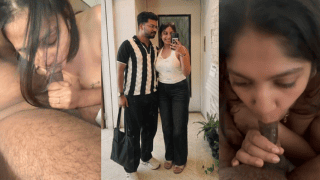 Hot Dusky Indian Girlfriend Gives a Long Passionate Blowjob and Gets Her Red Pussy Fingered